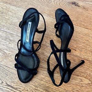Vintage Suede Manolo Blahnik Strappy Sandals